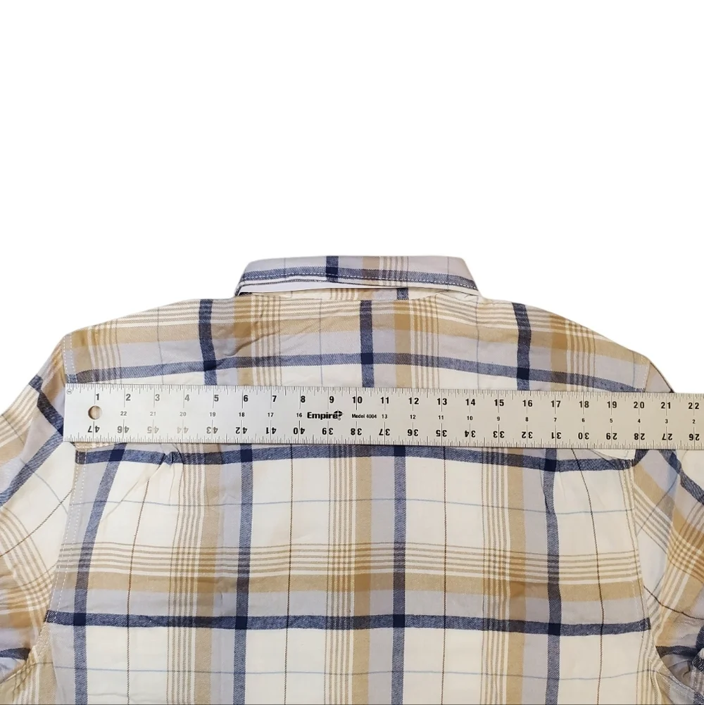 George Men's Long Sleeve Plaid Flannel Shirt Size XLarge